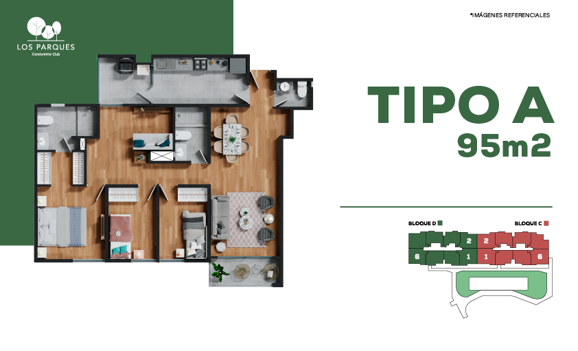 Tipología A - 95 m²