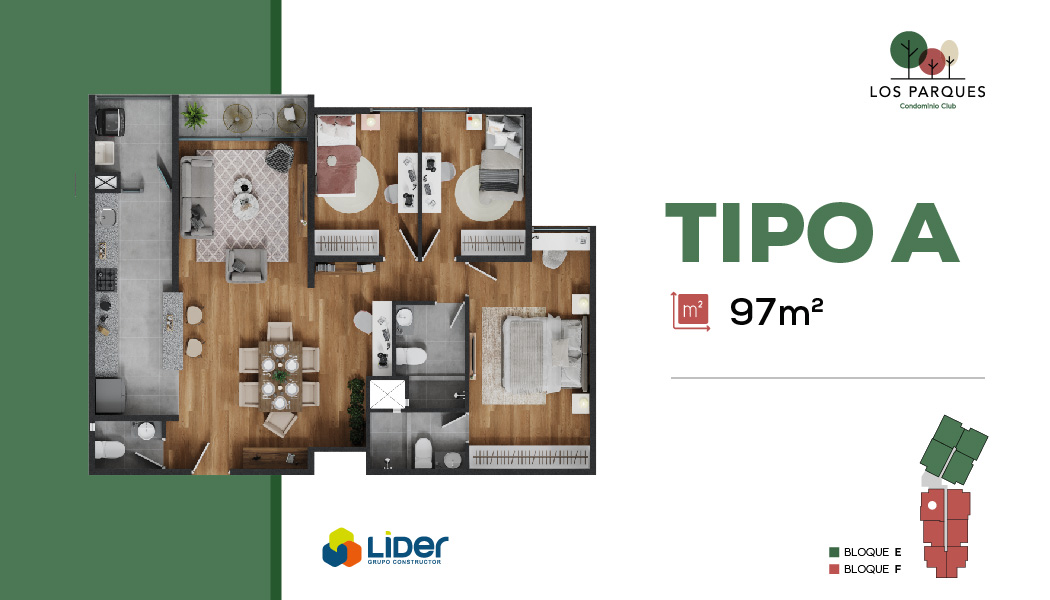Tipología A - 97 m² - ET.3