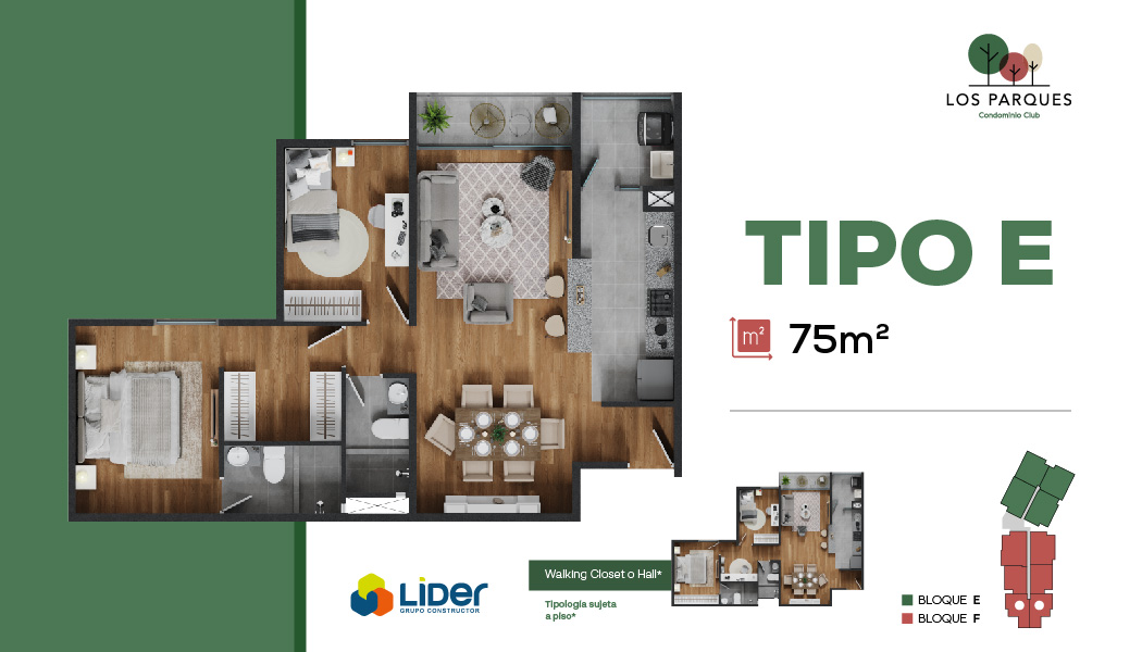 Tipología E - 75 m² - ET.3